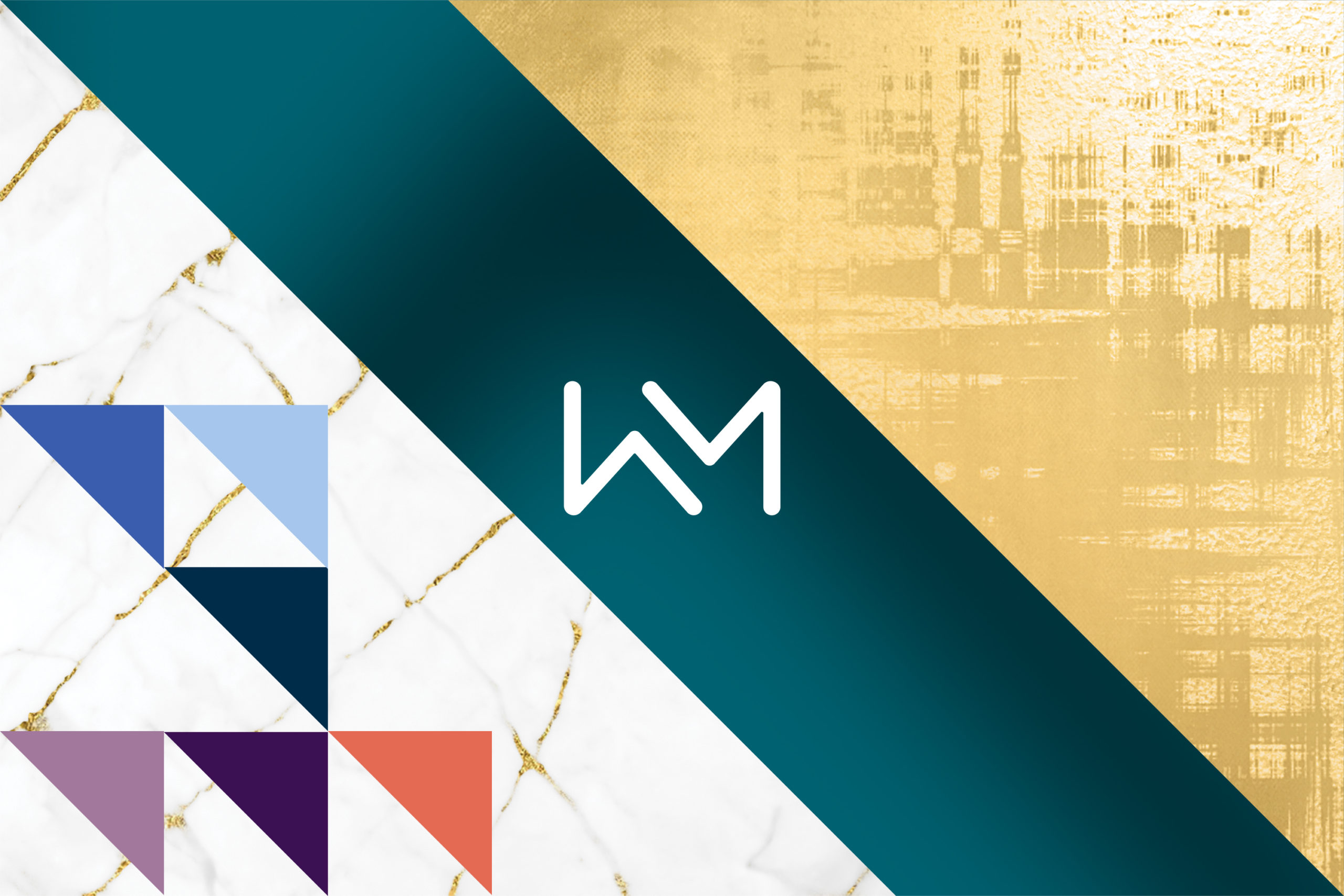A logo design with color palette for The Watermark Hotel Tysons Corner, completed by Red Thinking, a branding and design agency in DC.
