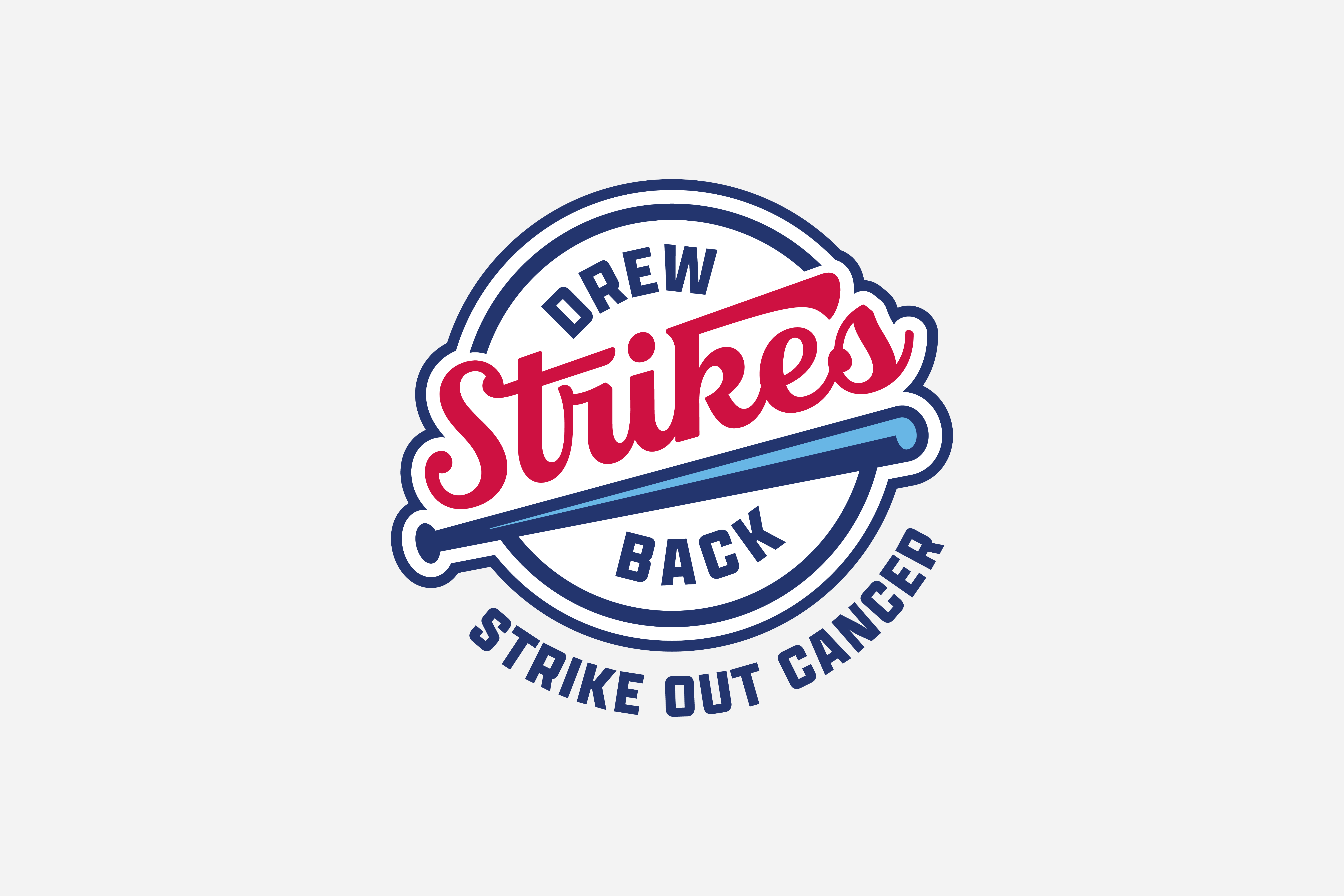 A logo design for Drew Strikes Back, a campaign through the The Leukemia & Lymphoma Society (LLS) to raise money for cancer research.