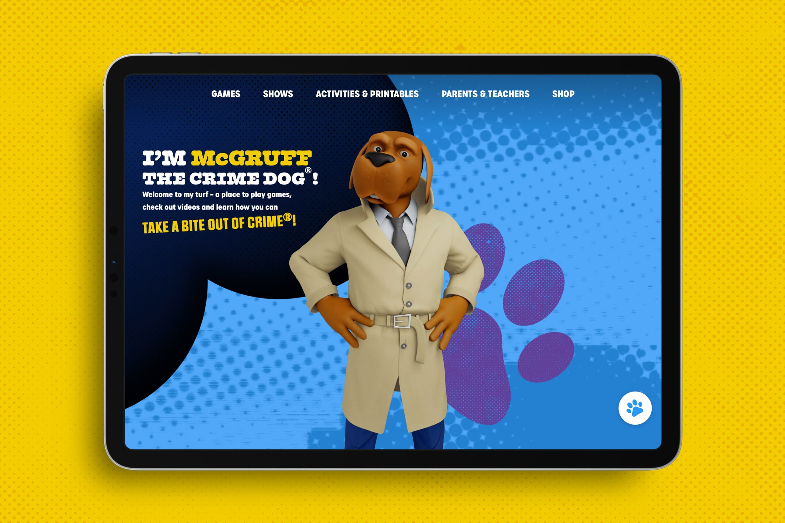 Web design & development work featuring McGruff The Crime Dog, completed by Red Thinking, a branding & digital agency in Northern VA.