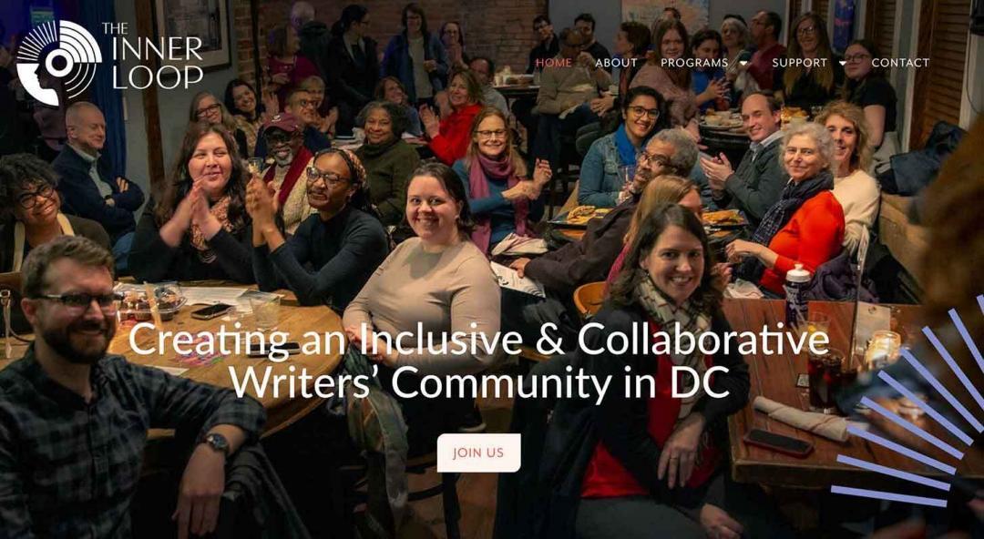 A screenshot of The Inner Loop's website homepage, which was designed by Red Thinking, a website design and development agency in DC.